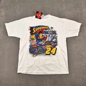 VTG 1999 Chase Authentics Jeff‎ Gordon 24 NASCAR Sz L Dupont Car & Superman NWT